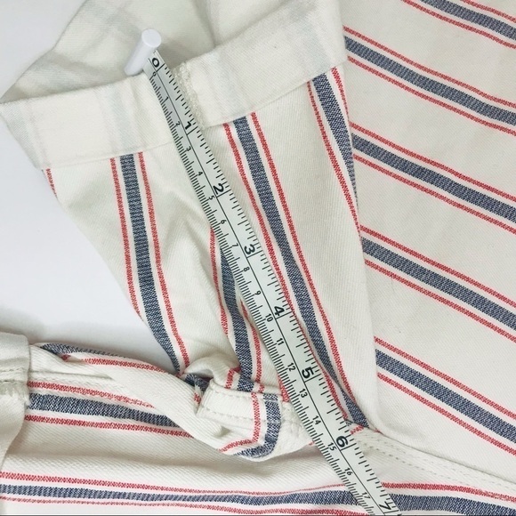 New! Old Navy High Rise Button Fly Blue Red Stripes Patriotic Denim Jean Shorts - Picture 9 of 10